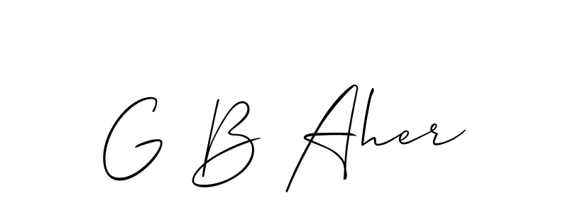 Also You can easily find your signature by using the search form. We will create G B Aher name handwritten signature images for you free of cost using Allison_Script sign style. G B Aher signature style 2 images and pictures png