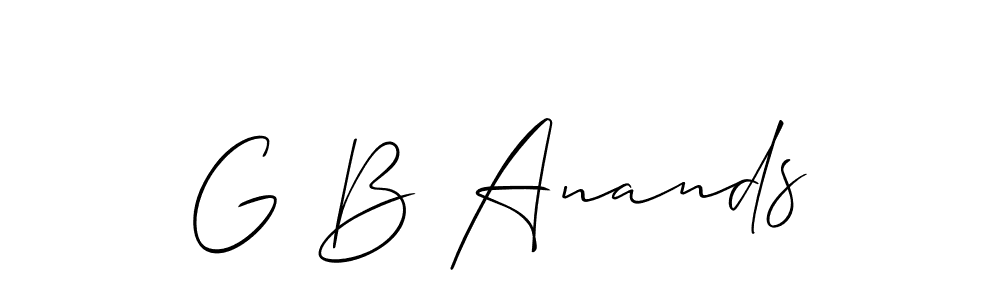 You should practise on your own different ways (Allison_Script) to write your name (G B Anands) in signature. don't let someone else do it for you. G B Anands signature style 2 images and pictures png