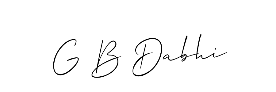 G B Dabhi stylish signature style. Best Handwritten Sign (Allison_Script) for my name. Handwritten Signature Collection Ideas for my name G B Dabhi. G B Dabhi signature style 2 images and pictures png