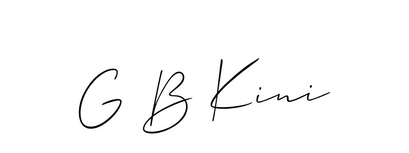 Also You can easily find your signature by using the search form. We will create G B Kini name handwritten signature images for you free of cost using Allison_Script sign style. G B Kini signature style 2 images and pictures png