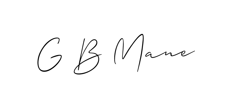 Use a signature maker to create a handwritten signature online. With this signature software, you can design (Allison_Script) your own signature for name G B Mane. G B Mane signature style 2 images and pictures png