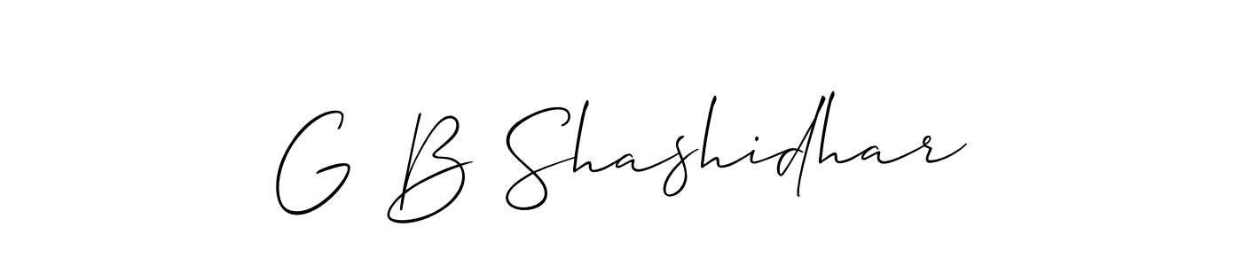 Also You can easily find your signature by using the search form. We will create G B Shashidhar name handwritten signature images for you free of cost using Allison_Script sign style. G B Shashidhar signature style 2 images and pictures png