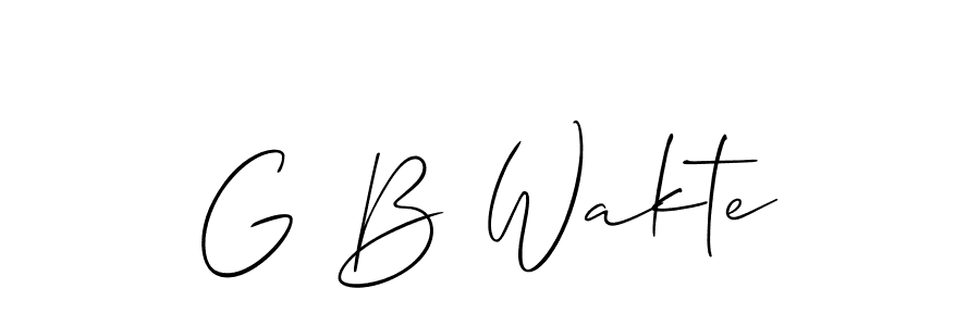 How to make G B Wakte name signature. Use Allison_Script style for creating short signs online. This is the latest handwritten sign. G B Wakte signature style 2 images and pictures png