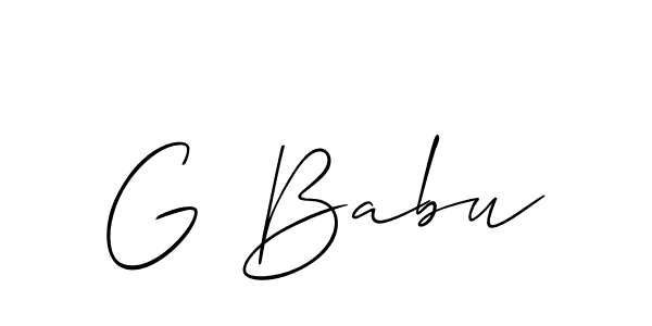 Also we have G Babu name is the best signature style. Create professional handwritten signature collection using Allison_Script autograph style. G Babu signature style 2 images and pictures png