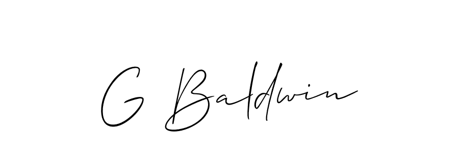 Design your own signature with our free online signature maker. With this signature software, you can create a handwritten (Allison_Script) signature for name G Baldwin. G Baldwin signature style 2 images and pictures png