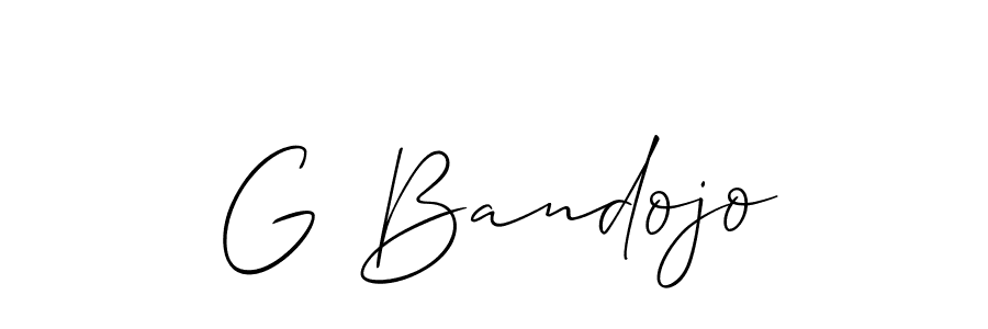 Design your own signature with our free online signature maker. With this signature software, you can create a handwritten (Allison_Script) signature for name G Bandojo. G Bandojo signature style 2 images and pictures png