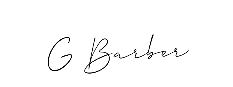 Design your own signature with our free online signature maker. With this signature software, you can create a handwritten (Allison_Script) signature for name G Barber. G Barber signature style 2 images and pictures png