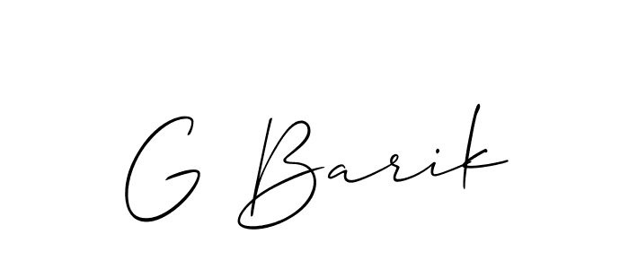 Once you've used our free online signature maker to create your best signature Allison_Script style, it's time to enjoy all of the benefits that G Barik name signing documents. G Barik signature style 2 images and pictures png