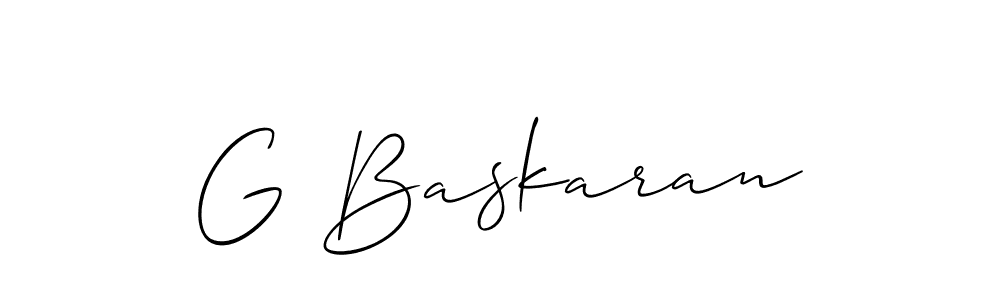 Create a beautiful signature design for name G Baskaran. With this signature (Allison_Script) fonts, you can make a handwritten signature for free. G Baskaran signature style 2 images and pictures png