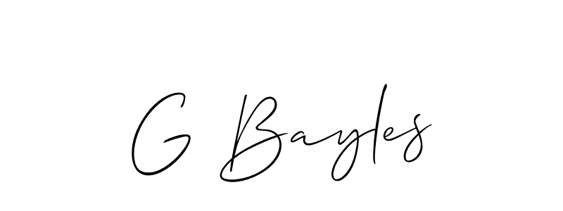 Also we have G Bayles name is the best signature style. Create professional handwritten signature collection using Allison_Script autograph style. G Bayles signature style 2 images and pictures png