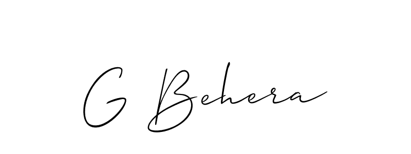 Also we have G Behera name is the best signature style. Create professional handwritten signature collection using Allison_Script autograph style. G Behera signature style 2 images and pictures png