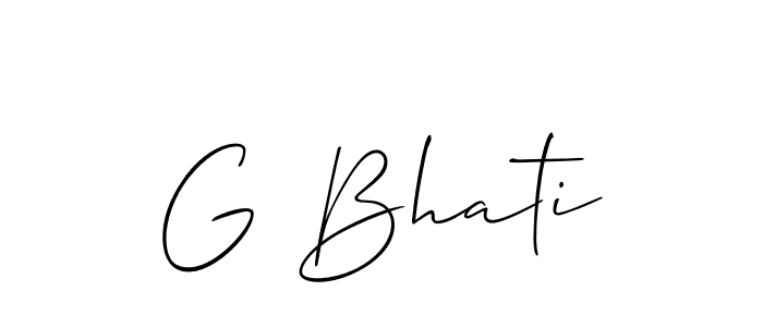 Best and Professional Signature Style for G Bhati. Allison_Script Best Signature Style Collection. G Bhati signature style 2 images and pictures png