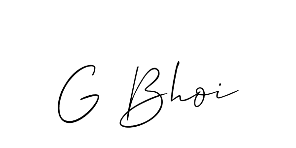 if you are searching for the best signature style for your name G Bhoi. so please give up your signature search. here we have designed multiple signature styles  using Allison_Script. G Bhoi signature style 2 images and pictures png