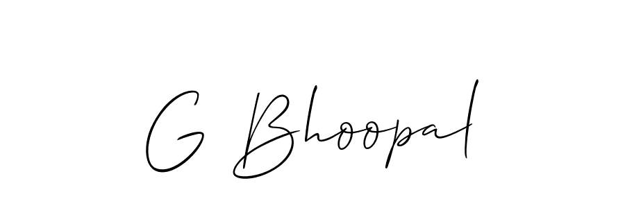 How to make G Bhoopal name signature. Use Allison_Script style for creating short signs online. This is the latest handwritten sign. G Bhoopal signature style 2 images and pictures png