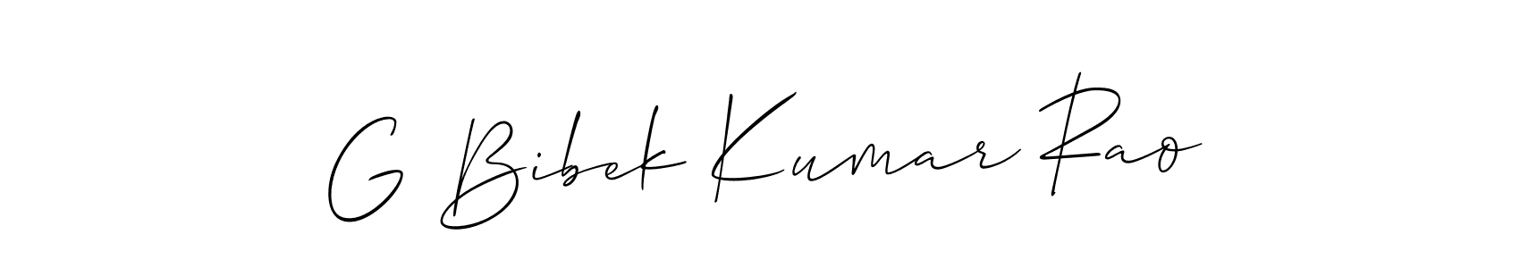 It looks lik you need a new signature style for name G Bibek Kumar Rao. Design unique handwritten (Allison_Script) signature with our free signature maker in just a few clicks. G Bibek Kumar Rao signature style 2 images and pictures png
