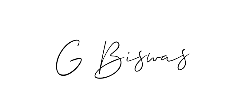 if you are searching for the best signature style for your name G Biswas. so please give up your signature search. here we have designed multiple signature styles  using Allison_Script. G Biswas signature style 2 images and pictures png