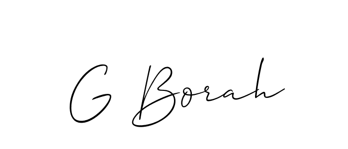 if you are searching for the best signature style for your name G Borah. so please give up your signature search. here we have designed multiple signature styles  using Allison_Script. G Borah signature style 2 images and pictures png