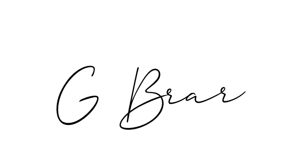 Use a signature maker to create a handwritten signature online. With this signature software, you can design (Allison_Script) your own signature for name G Brar. G Brar signature style 2 images and pictures png