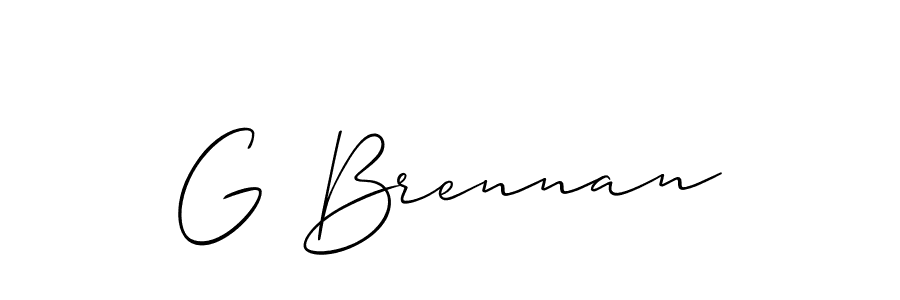 The best way (Allison_Script) to make a short signature is to pick only two or three words in your name. The name G Brennan include a total of six letters. For converting this name. G Brennan signature style 2 images and pictures png