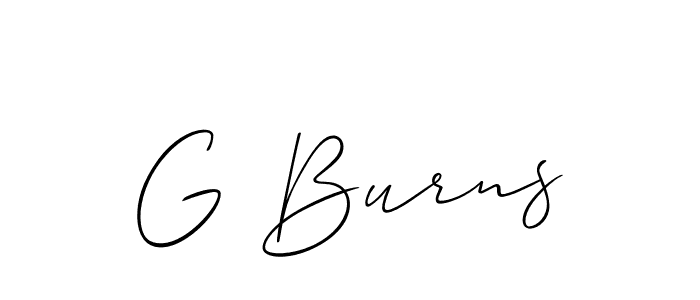 G Burns stylish signature style. Best Handwritten Sign (Allison_Script) for my name. Handwritten Signature Collection Ideas for my name G Burns. G Burns signature style 2 images and pictures png