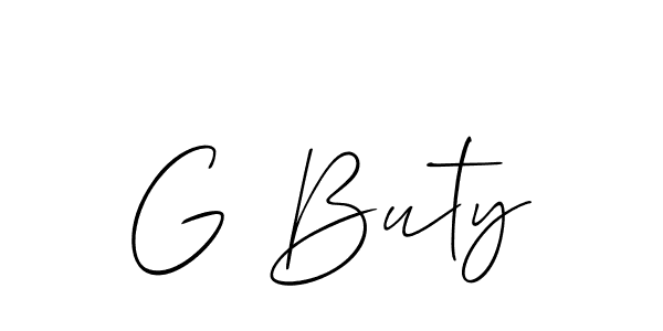 Allison_Script is a professional signature style that is perfect for those who want to add a touch of class to their signature. It is also a great choice for those who want to make their signature more unique. Get G Buty name to fancy signature for free. G Buty signature style 2 images and pictures png