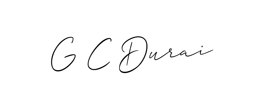 if you are searching for the best signature style for your name G C Durai. so please give up your signature search. here we have designed multiple signature styles  using Allison_Script. G C Durai signature style 2 images and pictures png