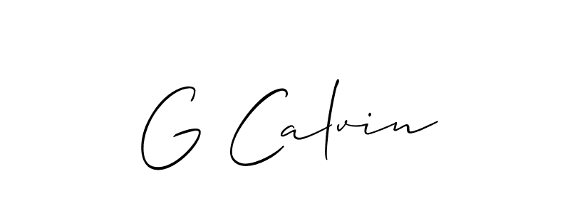 Use a signature maker to create a handwritten signature online. With this signature software, you can design (Allison_Script) your own signature for name G Calvin. G Calvin signature style 2 images and pictures png
