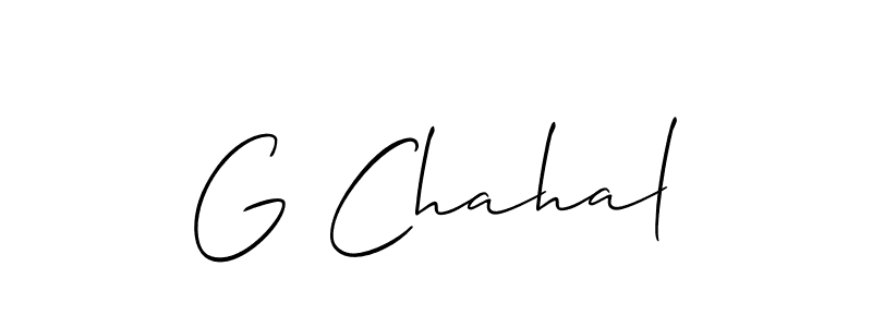 How to make G Chahal signature? Allison_Script is a professional autograph style. Create handwritten signature for G Chahal name. G Chahal signature style 2 images and pictures png