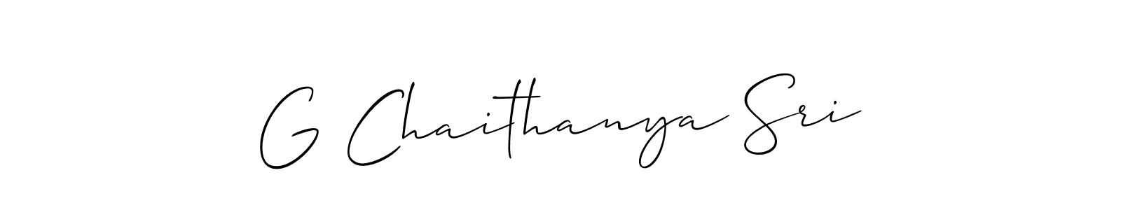 Design your own signature with our free online signature maker. With this signature software, you can create a handwritten (Allison_Script) signature for name G Chaithanya Sri. G Chaithanya Sri signature style 2 images and pictures png