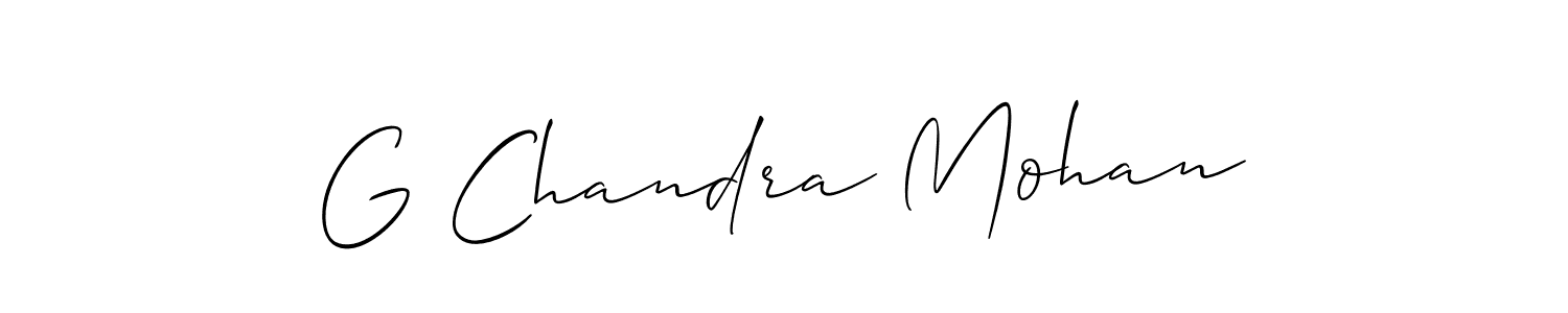 Also we have G Chandra Mohan name is the best signature style. Create professional handwritten signature collection using Allison_Script autograph style. G Chandra Mohan signature style 2 images and pictures png