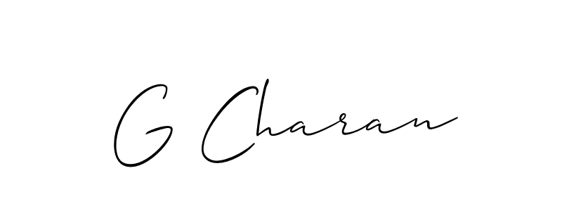 How to make G Charan name signature. Use Allison_Script style for creating short signs online. This is the latest handwritten sign. G Charan signature style 2 images and pictures png