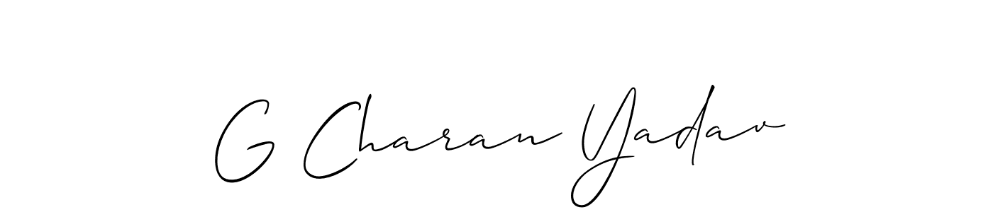 Design your own signature with our free online signature maker. With this signature software, you can create a handwritten (Allison_Script) signature for name G Charan Yadav. G Charan Yadav signature style 2 images and pictures png