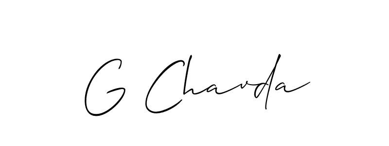 Create a beautiful signature design for name G Chavda. With this signature (Allison_Script) fonts, you can make a handwritten signature for free. G Chavda signature style 2 images and pictures png