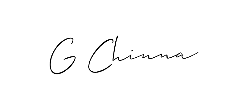 Make a beautiful signature design for name G Chinna. With this signature (Allison_Script) style, you can create a handwritten signature for free. G Chinna signature style 2 images and pictures png