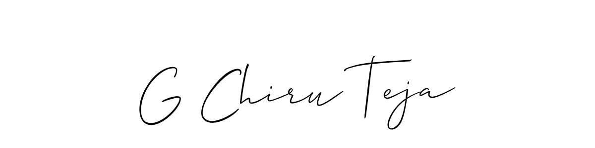 Use a signature maker to create a handwritten signature online. With this signature software, you can design (Allison_Script) your own signature for name G Chiru Teja. G Chiru Teja signature style 2 images and pictures png