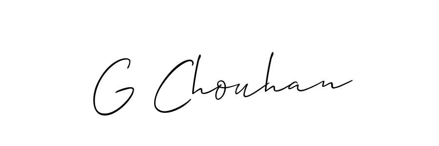 Also You can easily find your signature by using the search form. We will create G Chouhan name handwritten signature images for you free of cost using Allison_Script sign style. G Chouhan signature style 2 images and pictures png