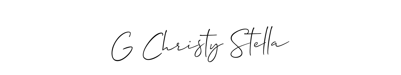 if you are searching for the best signature style for your name G Christy Stella. so please give up your signature search. here we have designed multiple signature styles  using Allison_Script. G Christy Stella signature style 2 images and pictures png