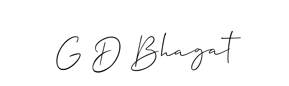 Create a beautiful signature design for name G D Bhagat. With this signature (Allison_Script) fonts, you can make a handwritten signature for free. G D Bhagat signature style 2 images and pictures png