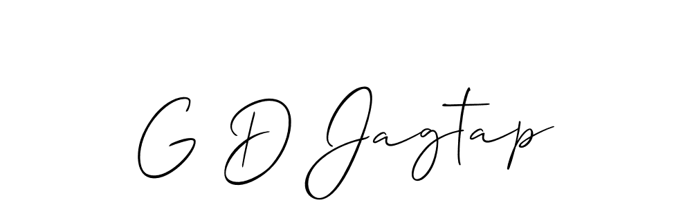 Use a signature maker to create a handwritten signature online. With this signature software, you can design (Allison_Script) your own signature for name G D Jagtap. G D Jagtap signature style 2 images and pictures png