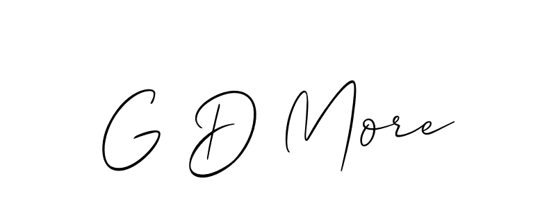Use a signature maker to create a handwritten signature online. With this signature software, you can design (Allison_Script) your own signature for name G D More. G D More signature style 2 images and pictures png