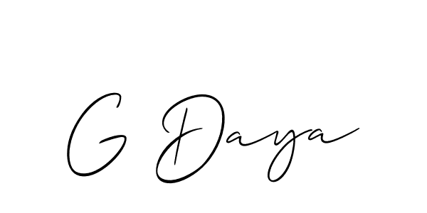 Also we have G Daya name is the best signature style. Create professional handwritten signature collection using Allison_Script autograph style. G Daya signature style 2 images and pictures png