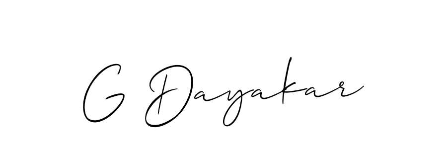 if you are searching for the best signature style for your name G Dayakar. so please give up your signature search. here we have designed multiple signature styles  using Allison_Script. G Dayakar signature style 2 images and pictures png