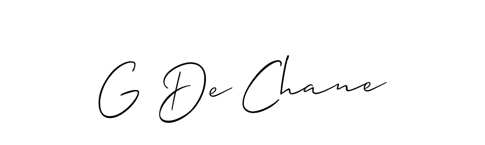 Allison_Script is a professional signature style that is perfect for those who want to add a touch of class to their signature. It is also a great choice for those who want to make their signature more unique. Get G De Chane name to fancy signature for free. G De Chane signature style 2 images and pictures png