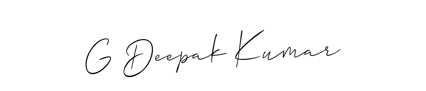 Also we have G Deepak Kumar name is the best signature style. Create professional handwritten signature collection using Allison_Script autograph style. G Deepak Kumar signature style 2 images and pictures png