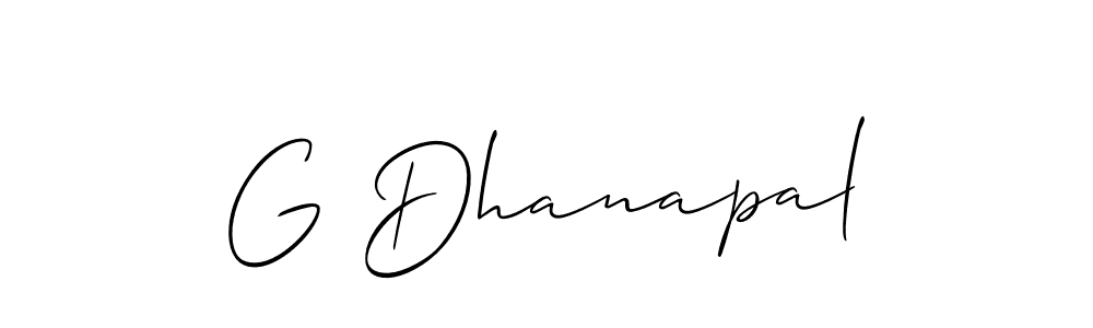 Make a short G Dhanapal signature style. Manage your documents anywhere anytime using Allison_Script. Create and add eSignatures, submit forms, share and send files easily. G Dhanapal signature style 2 images and pictures png