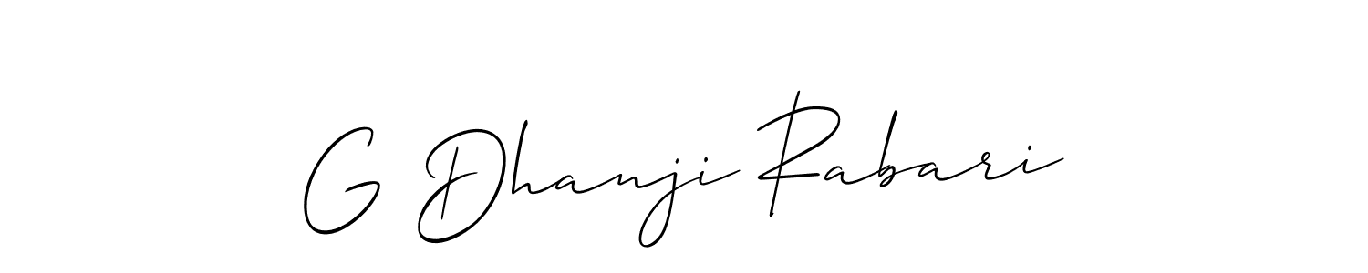 Create a beautiful signature design for name G Dhanji Rabari. With this signature (Allison_Script) fonts, you can make a handwritten signature for free. G Dhanji Rabari signature style 2 images and pictures png