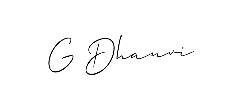 Create a beautiful signature design for name G Dhanvi. With this signature (Allison_Script) fonts, you can make a handwritten signature for free. G Dhanvi signature style 2 images and pictures png