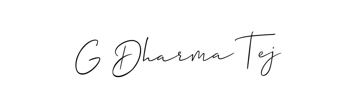 G Dharma Tej stylish signature style. Best Handwritten Sign (Allison_Script) for my name. Handwritten Signature Collection Ideas for my name G Dharma Tej. G Dharma Tej signature style 2 images and pictures png