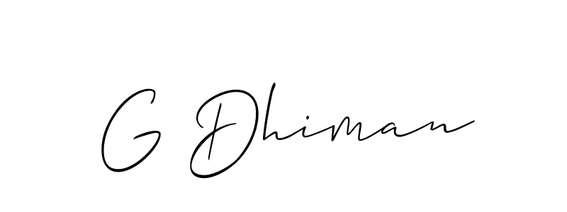Make a beautiful signature design for name G Dhiman. Use this online signature maker to create a handwritten signature for free. G Dhiman signature style 2 images and pictures png