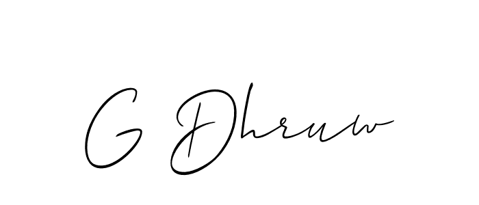 G Dhruw stylish signature style. Best Handwritten Sign (Allison_Script) for my name. Handwritten Signature Collection Ideas for my name G Dhruw. G Dhruw signature style 2 images and pictures png